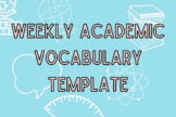 Academic Vocabulary Weekly Template 5 Words