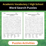 Academic Vocabulary | Word Search Puzzles Activities | Hig