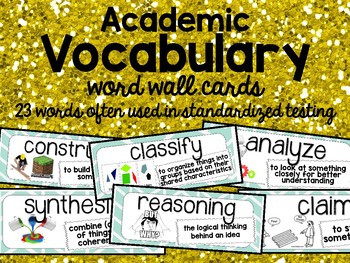 Preview of Academic Vocabulary Word Wall Cards