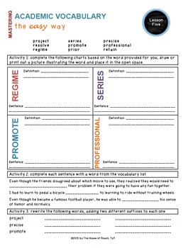 academic vocabulary worksheets common core tier 2 words series 1