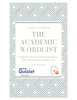 Preview of Academic Word List 10. AWL. Vocabulary. ESL. GMAT. SAT. Test Prep. Quiz.