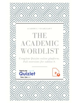 Preview of Academic Word List 9. Quiz. AWL. Sublist. PPTx. Vocabulary. GMAT. SAT. ESL.