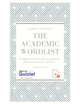 Preview of Academic Word List. AWL. Sublist 3. Worksheets. Vocabulary. GMAT. SAT. PPTx.