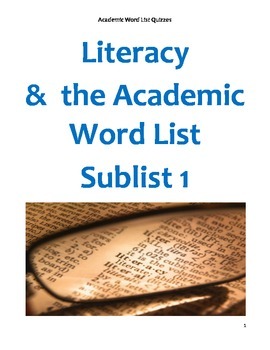 Preview of Academic Word List Assessment - Sublist 1 Most Frequent Words