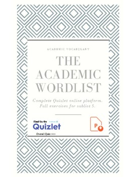 Preview of Academic Word List. Sublist 5. AWL. Quiz. Vocabulary. GMAT. SAT. ESL. Test Prep.