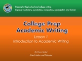 Academic Writing Lesson 1: Intro to Academic Writing