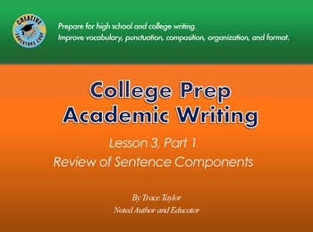 Preview of Academic Writing Lesson 3 Part 1: Review of Sentence Components