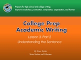Academic Writing Lesson 3 Part 2: Understanding the Sentence