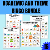Academic and Theme Bingo Bundle Animals Digraphs Shapes Pl