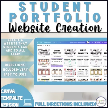 Preview of Student Portfolio Website - Canva Template