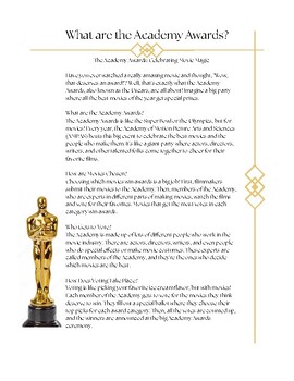 Preview of Academy Awards Film Critique Introduction - End of Year Movie Activity