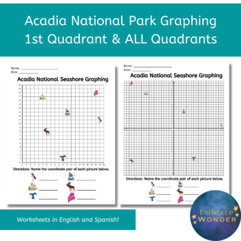 Preview of Acadia National Park Graphing / 1st Quadrant and ALL Quadrants