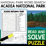 Acadia National Park Word Search Puzzle National Parks Wor