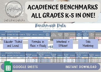 Preview of Acadience Benchmark Data Spreadsheet_Kinder-Fifth Grade All in One!