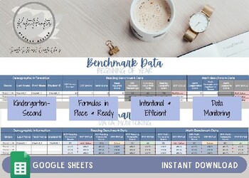 Preview of Acadience Benchmark Data Spreadsheet_Kindergarten, First, Second Grades