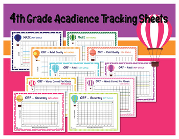 Preview of Acadience Data Progress Monitoring Tracking Sheets: 4th Grade Student Trackers