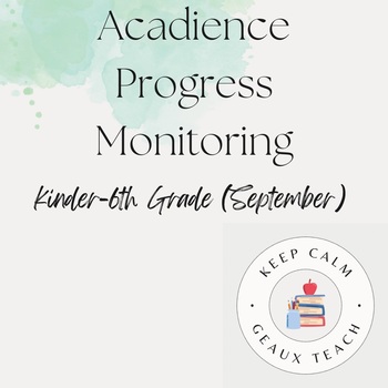 Preview of Acadience Progress Monitoring Bundle (September only)