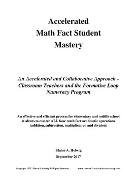 Preview of Accelerated Math Fact Student Mastery (FREE)