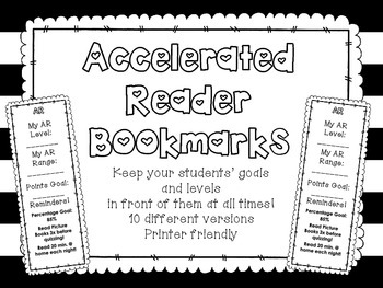 Preview of Accelerated Reader (AR) Bookmarks