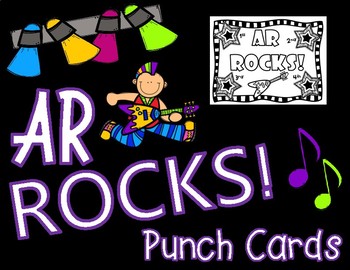 Preview of Accelerated Reader 9 Weeks Goal Punch Cards with Rock Star Theme