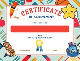 Accelerated Reader Award for Any Grade AR Reading Certificate