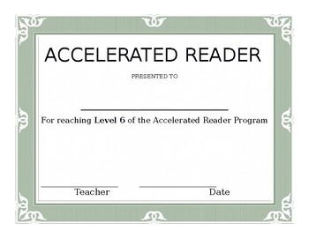 Preview of Accelerated Reader Awards Pack