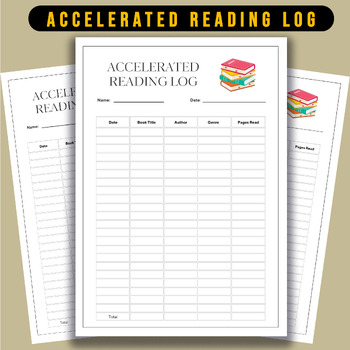 Preview of Accelerated Reading Log/  /Book Tracker, Reading Challenge, Printable