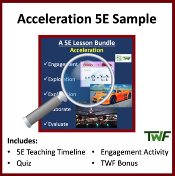 Preview of Acceleration - 5E Bundle - Teaching Timeline & Additional Resources