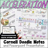 Acceleration Doodle Notes | Middle School Science | Cornell Notes