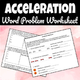 Acceleration Word Problem Worksheet