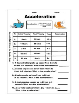 law of acceleration problem solving worksheet with answers