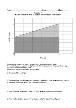 Acceleration Worksheet by Minmin's Physics | Teachers Pay Teachers