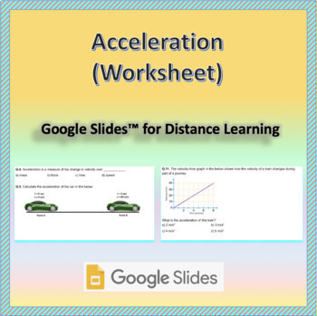 Preview of Acceleration - Worksheet | Google Slides™ Distance Learning