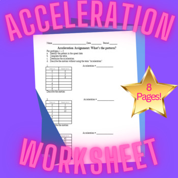 Preview of Acceleration Worksheet - High School Physics 1