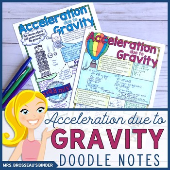 Preview of Acceleration due to Gravity | Kinematics and Motion Doodle Notes for Physics