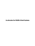 Acceleration for Middle School Students