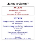 Accept or Except? Troublesome Word Poster