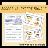 Accept vs Except Language Arts Product Line for 5th Grade