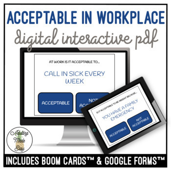 Preview of Acceptable or Not Acceptable In The Workplace Digital Activity