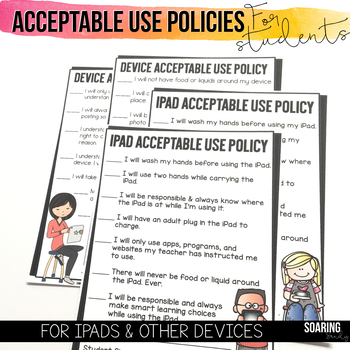 Preview of Acceptable Use Policies to Teach Digital Citizenship | For iPads & Other Devices