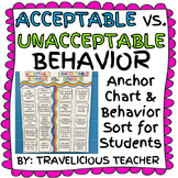 Acceptable vs. Unacceptable Behavior - Anchor Chart & Sort