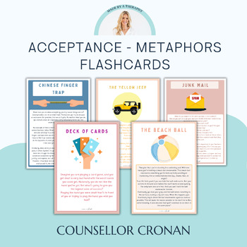Preview of Acceptance Metaphor Flash Cards. Anxiety triggers, Self-regulation. Coping skill