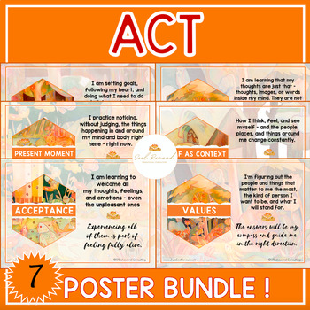 Preview of Acceptance and Commitment Therapy (ACT) Posters - Hexaflex Elements