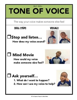 Tone Voice Social Steps Poster - The Empower Program K-2