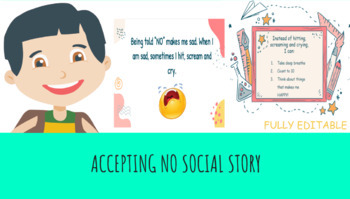 Preview of Accepting No Social Story