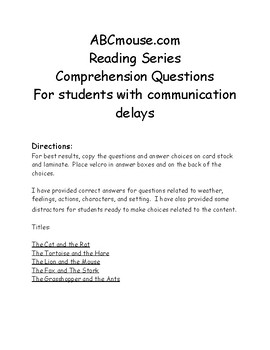 Preview of Accessible Comprehension with Fables