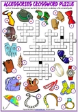 Accessories ESL Crossword Puzzle Worksheet For Kids