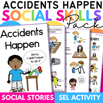 Preview of Size of the Problem Accidents Happen Social Skill Story Pack with SEL Activity
