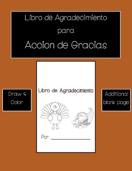 Preview of Accion de Gracias Libro Thanksgiving Spanish Book