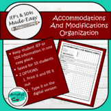 Accommodation And Modification Organization - Printable or